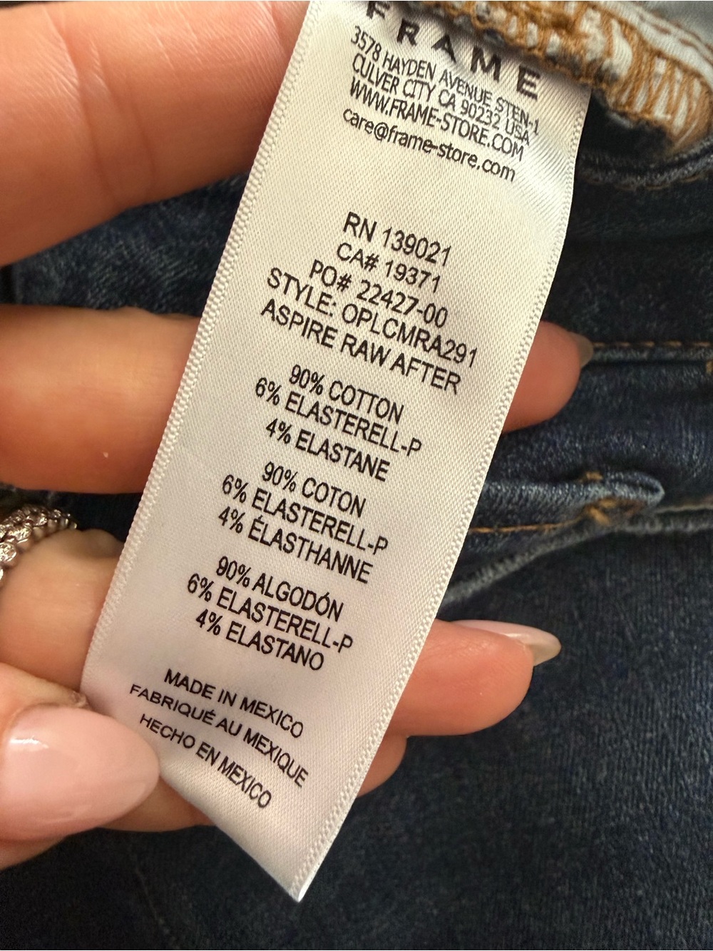 FRAME • Slim palazzo crop wide leg jeans raw hem size 28 stretch - Picture 7 of 7